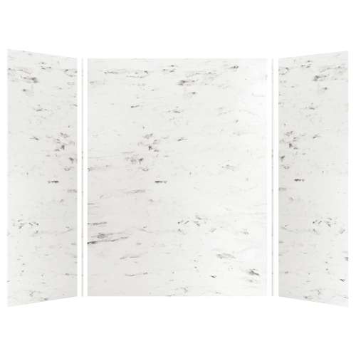 Monterey 60-in x 36-in x 84-in Glue to Wall 3-Piece Tub Wall Kit, Carrara/Velvet
