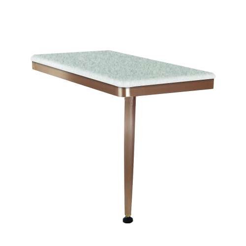24in x 12in Right-Hand Shower Seat with PVD Coated Champagne Bronze Frame and Leg, Grey Stone
