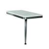 24in x 12in Right-Hand Shower Seat with Brushed Stainless Frame and Leg, Grey Stone
