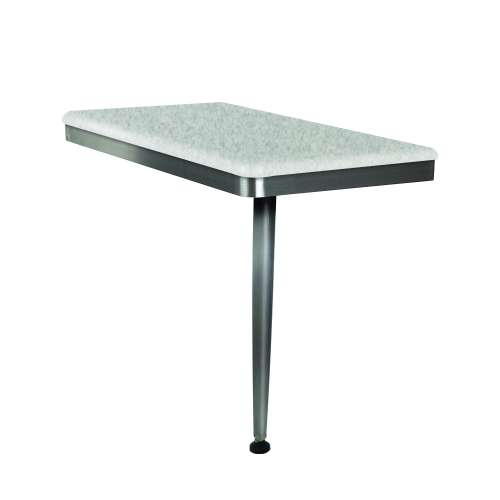 24in x 12in Right-Hand Shower Seat with Brushed Stainless Frame and Leg, Grey