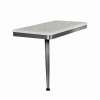 24in x 12in Left-Hand Shower Seat with Brushed Stainless Frame and Leg, Grey Stone