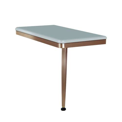 24in x 12in Right-Hand Shower Seat with PVD Coated Champagne Bronze Frame and Leg, Grey