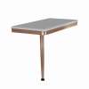 24in x 12in Left-Hand Shower Seat with PVD Coated Champagne Bronze Frame and Leg, Grey
