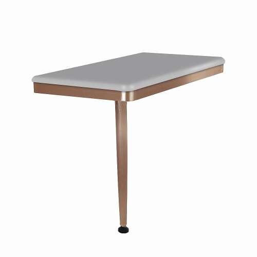 24in x 12in Left-Hand Shower Seat with PVD Coated Champagne Bronze Frame and Leg, Grey