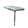 24in x 12in Right-Hand Shower Seat with Brushed Stainless Frame and Leg, Iceberg Grey