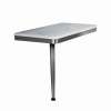 24in x 12in Left-Hand Shower Seat with Brushed Stainless Frame and Leg, Iceberg Grey
