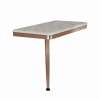 24in x 12in Left-Hand Shower Seat with PVD Coated Champagne Bronze Frame and Leg, Creme Brulee