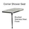 24in x 12in Left-Hand Shower Seat with Brushed Stainless Frame and Leg, Carrara