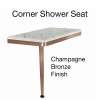 24in x 12in Left-Hand Shower Seat with PVD Coated Champagne Bronze Frame and Leg, Carrara