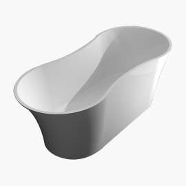 SMSMU6429-01 Maxwell 64-in x 29-in x 26-in Resin Stone Freestanding Bathtub With Center Drain, White (Velvet)