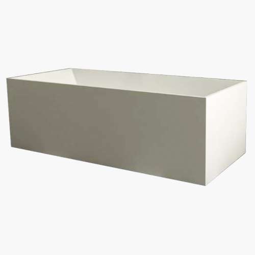Samuel Müeller Parker 66-in x 28-in Resin Stone Freestanding Bathtub with end drain, White
