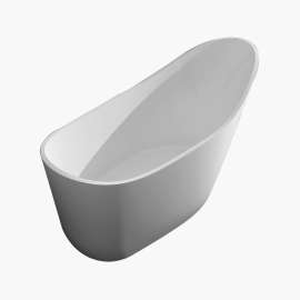SMSVL6729-01 Verona 67-in x 29-in x 34-in/29-in Resin Stone Freestanding Bathtub With End Drain, White (Velvet)