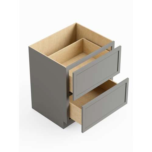 SM2DB30-RTA-FR02-LG Framington 30-in x 24-in x 35-in Ready To Assemble Latitude Two Drawer Base Cabinet, Light Grey
