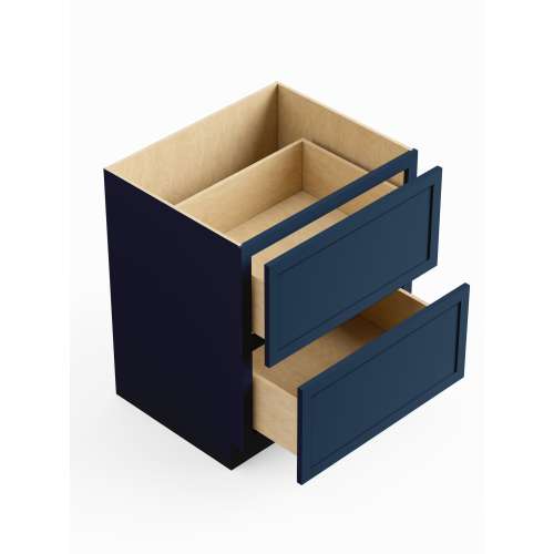 SM2DB30-RTA-FR02-NB Framington 30-in x 24-in x 35-in Ready To Assemble Latitude Two Drawer Base Cabinet, Navy Blue