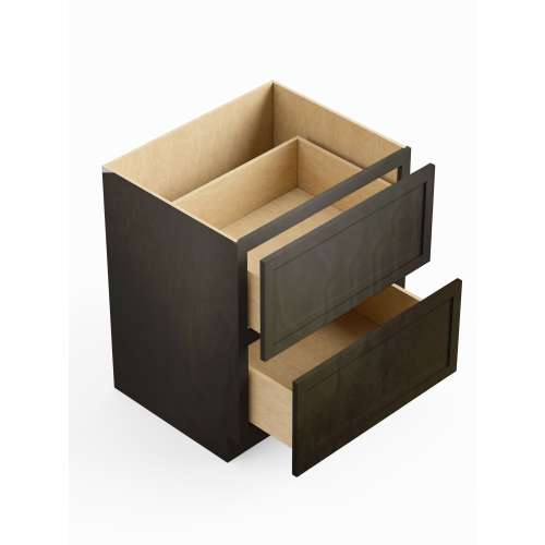 SM2DB30-RTA-FR02-SG Framington 30-in x 24-in x 35-in Ready To Assemble Latitude Two Drawer Base Cabinet, Smokey Grey