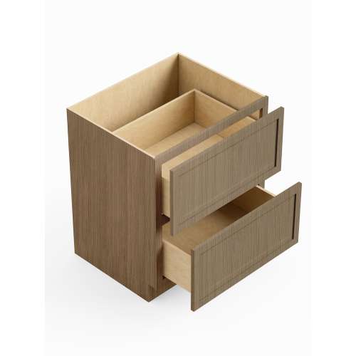 SM2DB36-ASM-FR02-TW Framington 36-in x 24-in x 35-in Assembled Latitude Two Drawer Base Cabinet, Tan Wood