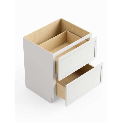 SM2DB36-ASM-FR02-WH Framington 36-in x 24-in x 35-in Assembled Latitude Two Drawer Base Cabinet, White