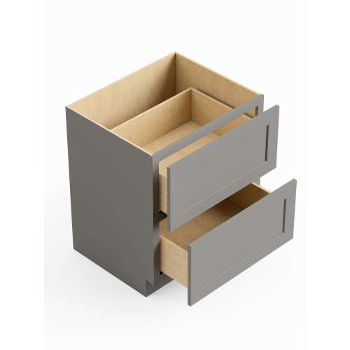 SM2DB24-ASM-FR01-LG Framington 24-in x 24-in x 35-in Assembled Remington Two Drawer Base Cabinet, Light Grey