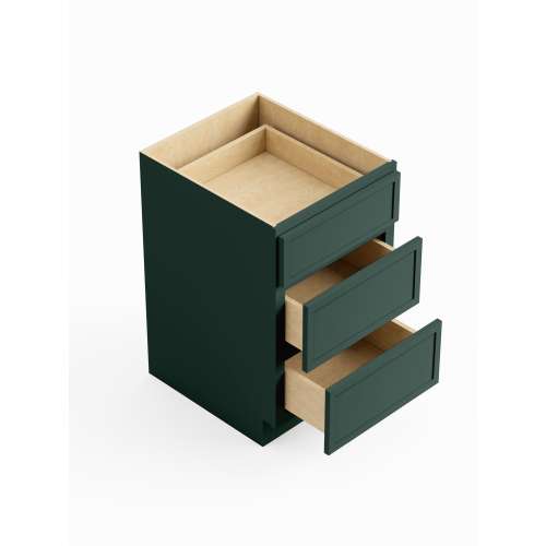 SM3DB12-ASM-FR02-GR Framington 12-in x 24-in x 35-in Assembled Latitude Three Drawer Base Cabinet, Green