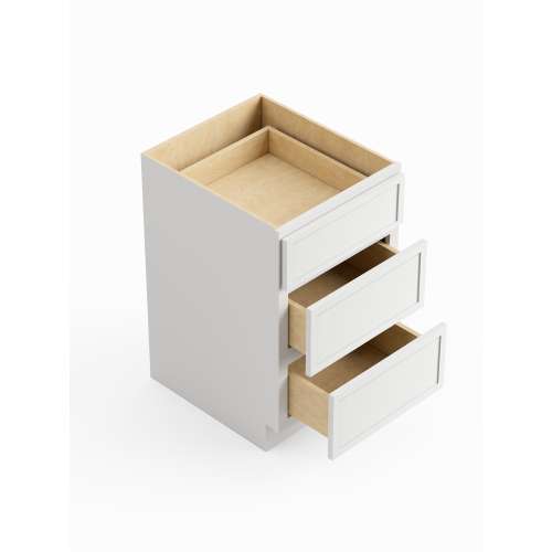 SM3DB36-RTA-FR02-WH Framington 36-in x 24-in x 35-in Ready To Assemble Latitude Three Drawer Base Cabinet, White