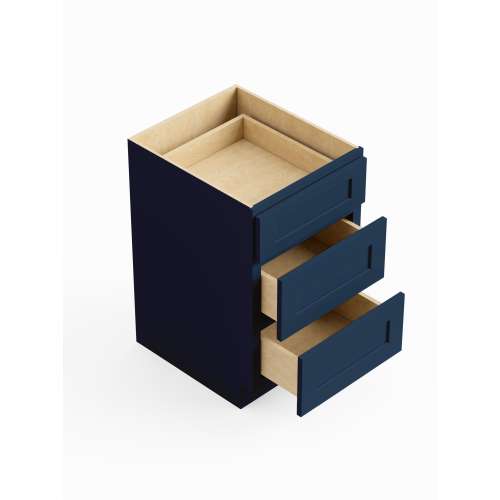 SM3DB30-ASM-FR01-NB Framington 30-in x 24-in x 35-in Assembled Remington Three Drawer Base Cabinet, Navy Blue