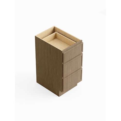 SM3VDB15-RTA-FR02-TW Framington 15-in x 21-in x 35-in Ready to Assemble Latitude Vanity Three Drawer Base Cabinet, Tan Wood