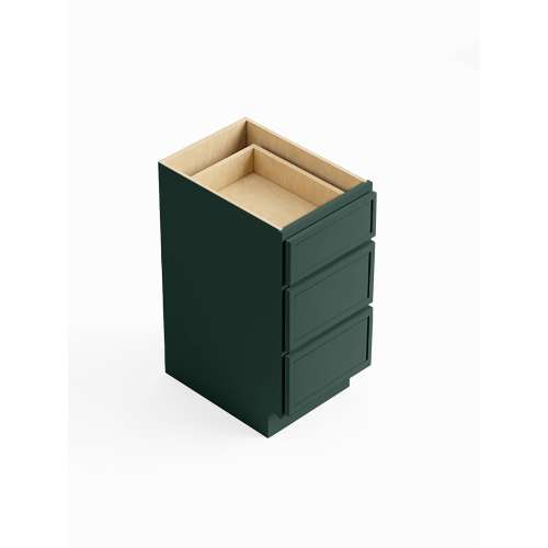 SM3VDB15-RTA-FR02-GR Framington 15-in x 21-in x 35-in Ready to Assemble Latitude Vanity Three Drawer Base Cabinet, Green