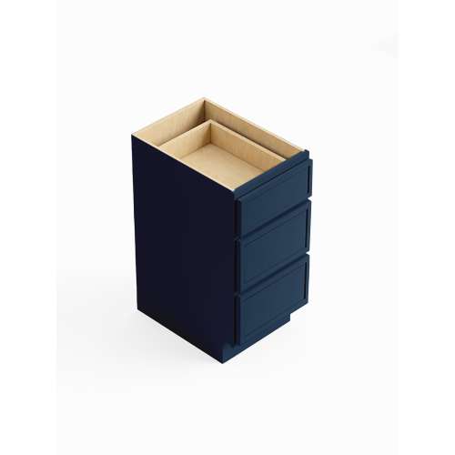 SM3VDB21-ASM-FR02-NB Framington 21-in x 21-in x 35-in Assembled Latitude Vanity Three Drawer Base Cabinet, Navy Blue