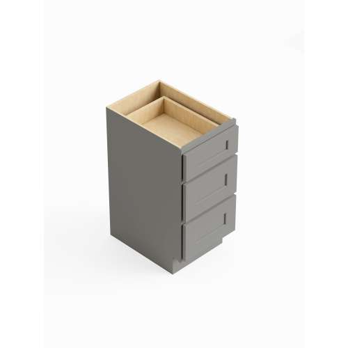 SM3VDB12-ASM-FR01-LG Framington 12-in x 21-in x 35-in Assembled Remington Vanity Three Drawer Base Cabinet, Light Grey