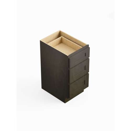 SM3VDB12-ASM-FR01-SG Framington 12-in x 21-in x 35-in Assembled Remington Vanity Three Drawer Base Cabinet, Smokey Grey