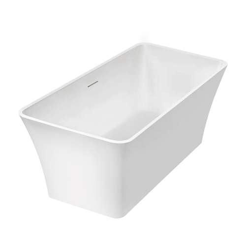 Samuel Müeller SMAFTL5930-M31 Liberty 59-in x 30-in x 23-in Freestanding Acrylic Bathtub With Center Drain, White (Matte)