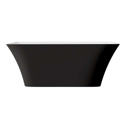 Samuel Müeller SMAFTL6730-M3109 Liberty Grande 67-in x 30-in x 23-in Freestanding Acrylic Bathtub With Center Drain, Black/White (Matte)