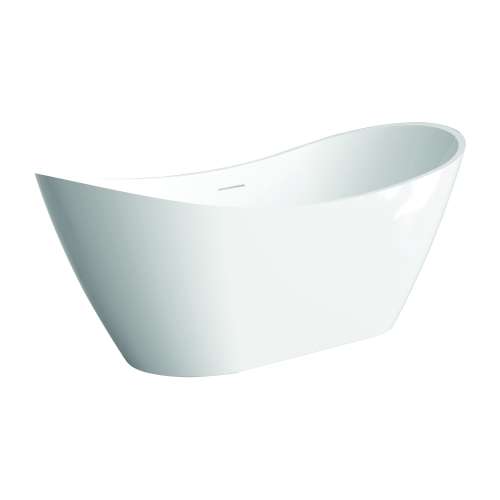 Samuel Müeller SMAFTS5931-G31 Sky 59-in x 31-in x 27-in Freestanding Acrylic Bathtub With Center Drain, White (Gloss)