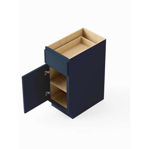 SMB12-RTA-FR02-NB Framington 12-in x 24-in x 35-in Ready To Assemble Latitude Single Door Single Drawer Base Cabinet, Navy Blue