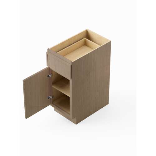 SMB21-RTA-FR02-TW Framington 21-in x 24-in x 35-in Ready To Assemble Latitude Single Door Single Drawer Base Cabinet, Tan Wood