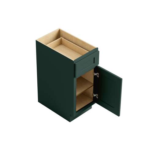 SMB15R-ASM-FR01-GR Framington 15-in x 24-in x 35-in Assembled Remington Single Door Single Drawer Base Cabinet With Right-Hand Opening Door, Green