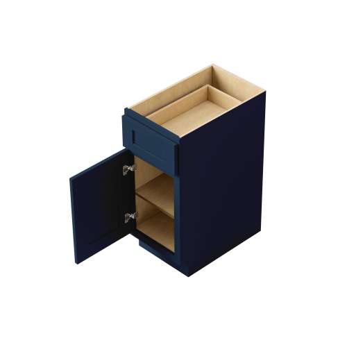 SMB18-RTA-FR01-NB Framington 18-in x 24-in x 35-in Ready To Assemble Remington Single Door Single Drawer Base Cabinet, Navy Blue