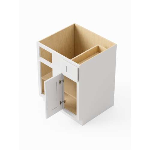 SMBBC36R-ASM-FR01-WH Framington 27-in x 24-in x 35-in Assembled Remington Blind Base Cabinet With Right-Hand Door and Drawer, White