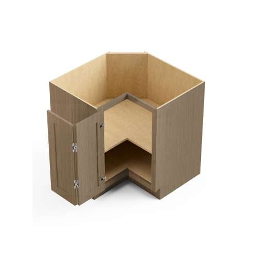 SMBER36L-ASM-FR01-TW Framington 36-in x 36-in x 35-in Assembled Remington Easy Reach Base Cabinet With Left-Hand Opening Door, Tan Wood