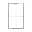 Brevity 48-in X 80-in By-Pass Shower Door with 5/16-in Clear Glass and Sampson Handle, Brushed Stainless