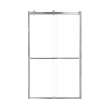 Brevity 48-in X 80-in By-Pass Shower Door with 5/16-in Clear Glass and Tyler Handle, Brushed Stainless