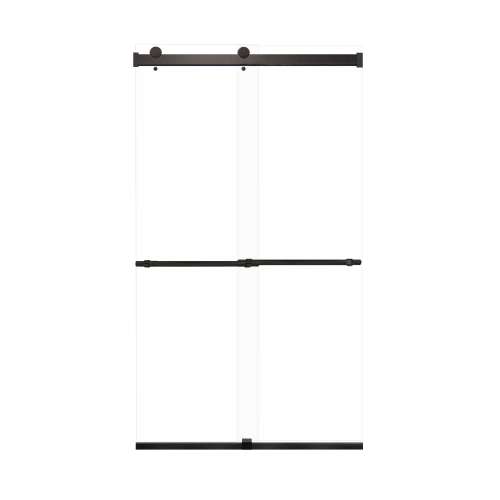 Brevity 48-in X 80-in By-Pass Shower Door with 5/16-in Clear Glass and Barrington Knurled Handle, Matte Black