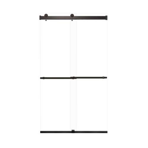 Samuel Mueller Brevity 48-in X 80-in By-Pass Shower Door with 5/16-in Clear Glass and Barrington Plain Handle, Matte Black