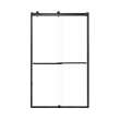Brevity 48-in X 80-in By-Pass Shower Door with 5/16-in Clear Glass and Contour Handle, Matte Black