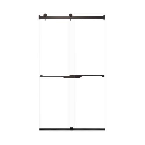 Brevity 48-in X 80-in By-Pass Shower Door with 5/16-in Clear Glass and Juliette Handle, Matte Black