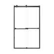 Brevity 48-in X 80-in By-Pass Shower Door with 5/16-in Clear Glass and Nicholson Handle, Matte Black