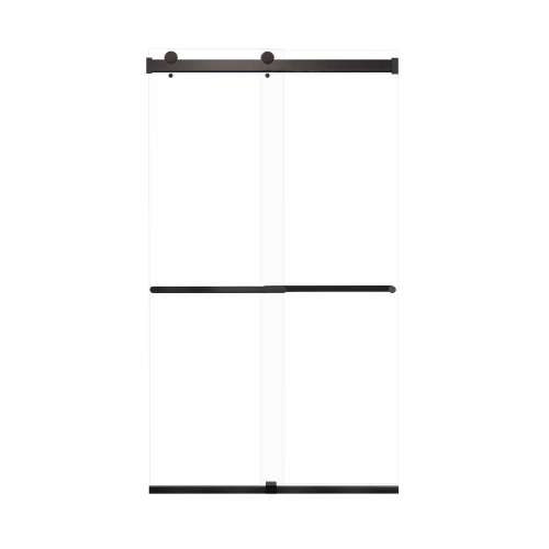 Samuel Mueller Brevity 48-in X 80-in By-Pass Shower Door with 5/16-in Clear Glass and Royston Handle, Matte Black