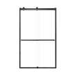 Brevity 48-in X 80-in By-Pass Shower Door with 5/16-in Clear Glass and Sampson Handle, Matte Black
