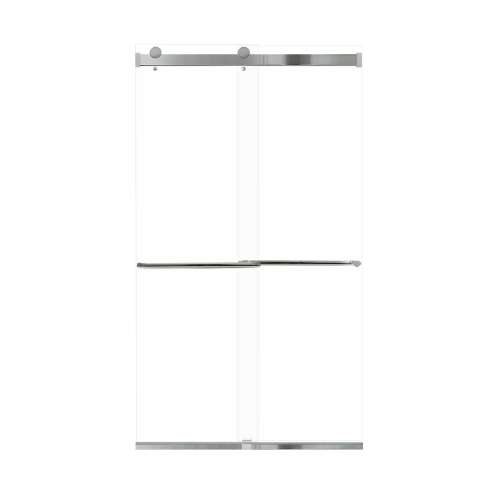 Brevity 48-in X 80-in By-Pass Shower Door with 5/16-in Clear Glass and Contour Handle, Polished Chrome