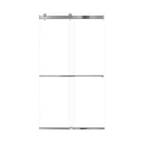 Brevity 48-in X 80-in By-Pass Shower Door with 5/16-in Clear Glass and Sampson Handle, Polished Chrome